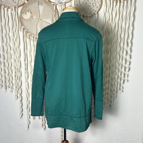 Neon Buddha Teal Long Sleeve Button Down Cotton Blend Shirt Jacket Size Large - Picture 6 of 8